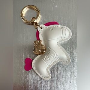 White and Pink Horse Bag Charm:Keychain